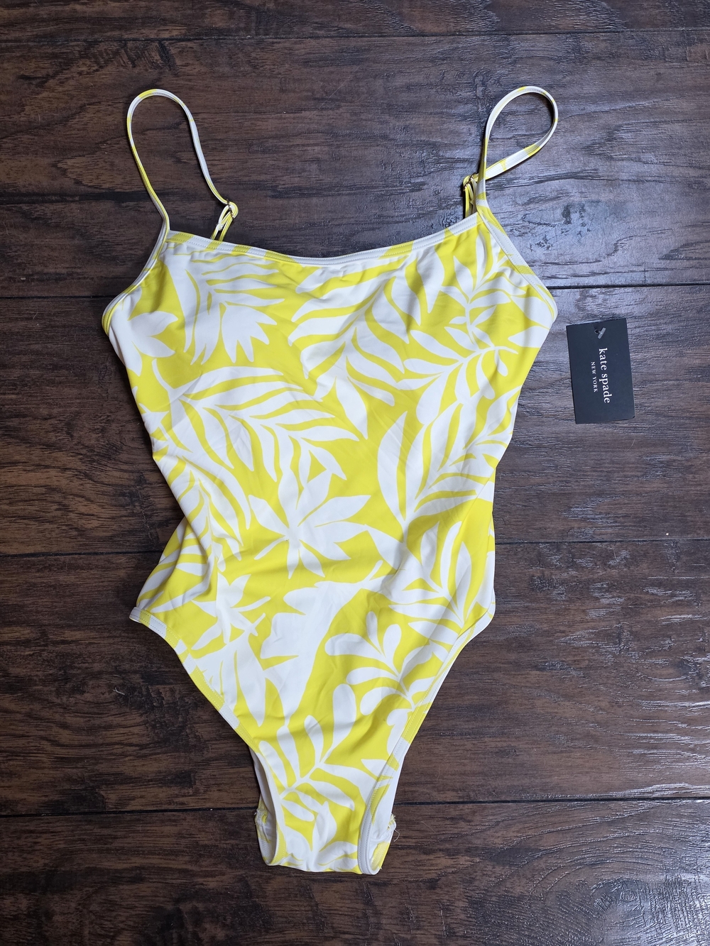 Kate Spade Yellow Floral One Piece Swimsuit Medium NWT